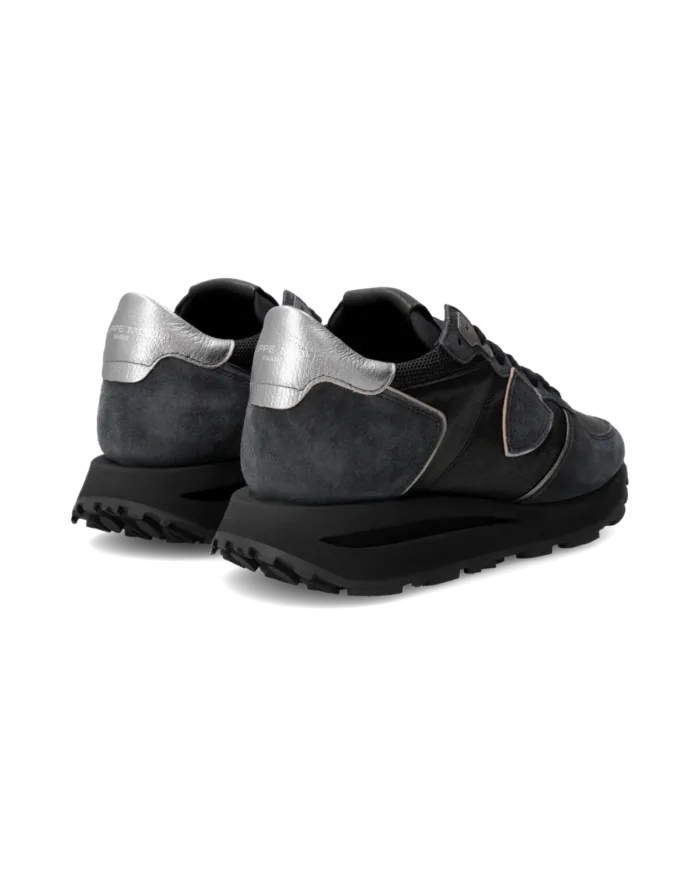 Sneakers Donna Philippe Model Tropez Haute In Camoscio e Pelle Nera cod. TKLD WX02, foto 3 di 6