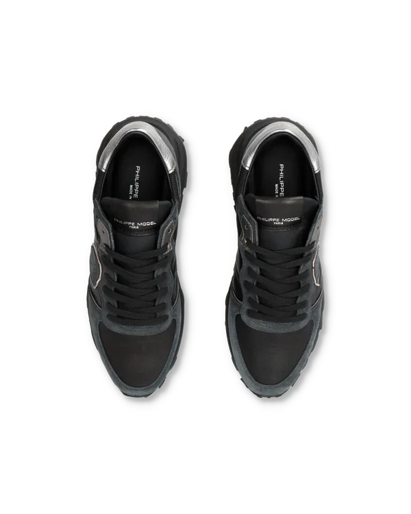 Sneakers Donna Philippe Model Tropez Haute In Camoscio e Pelle Nera cod. TKLD WX02, foto 4 di 6
