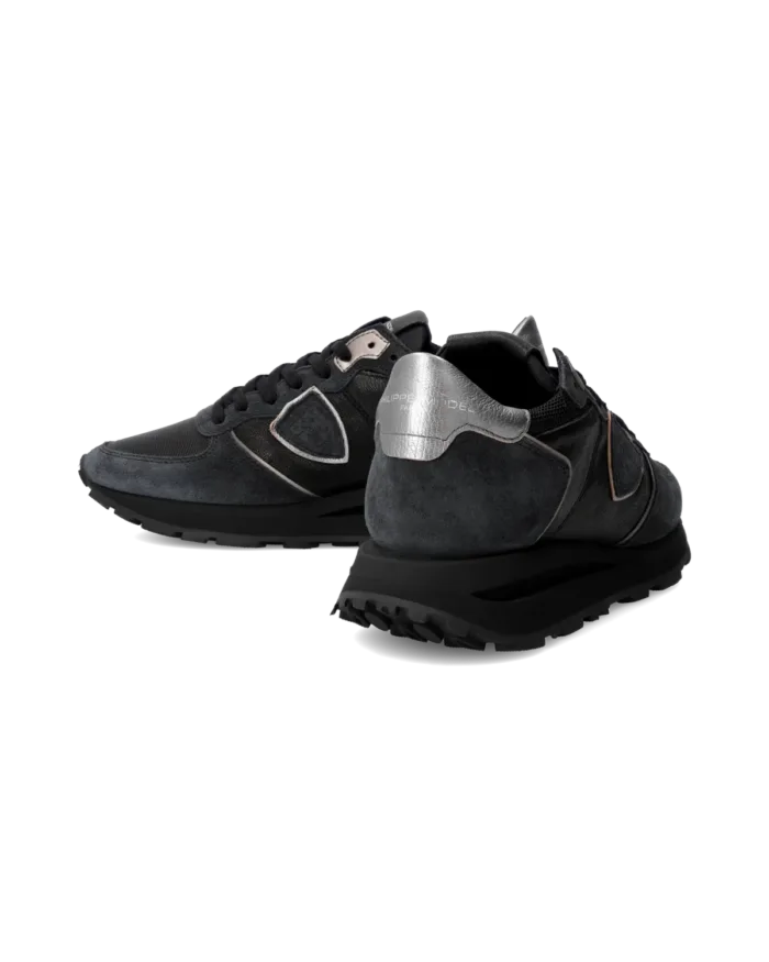 Sneakers Donna Philippe Model Tropez Haute In Camoscio e Pelle Nera cod. TKLD WX02, foto 6 di 6