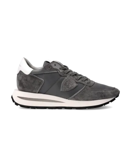 Sneakers Uomo Philippe Model Tropez Haute In Camoscio e Nylon Grigio cod. TKLU W011