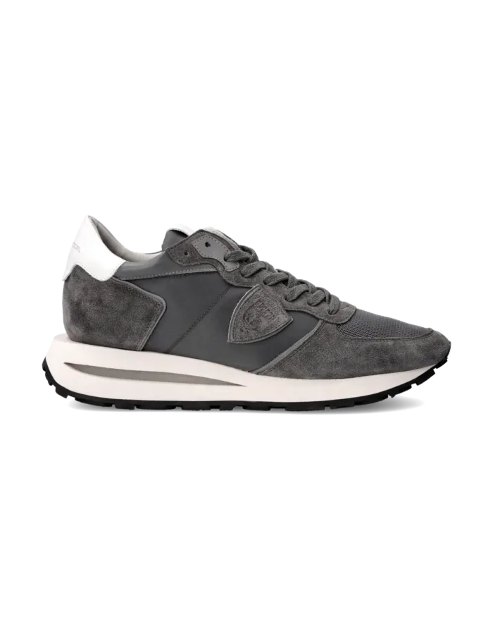 Sneakers Uomo Philippe Model Tropez Haute In Camoscio e Nylon Grigio cod. TKLU W011, foto 1 di 6