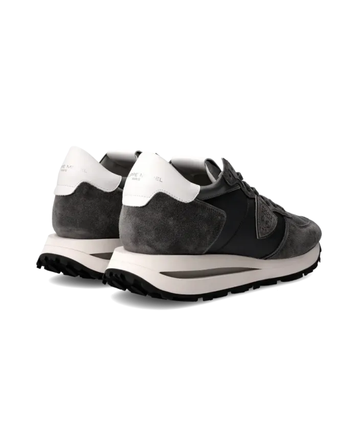 Sneakers Uomo Philippe Model Tropez Haute In Camoscio e Nylon Grigio cod. TKLU W011, foto 3 di 6