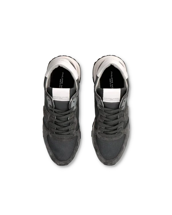 Sneakers Uomo Philippe Model Tropez Haute In Camoscio e Nylon Grigio cod. TKLU W011, foto 4 di 6