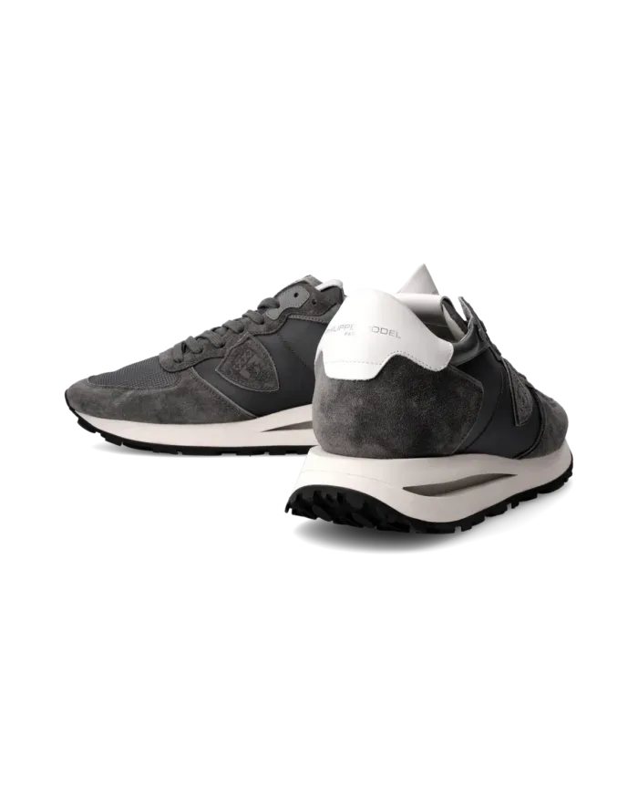 Sneakers Uomo Philippe Model Tropez Haute In Camoscio e Nylon Grigio cod. TKLU W011, foto 6 di 6