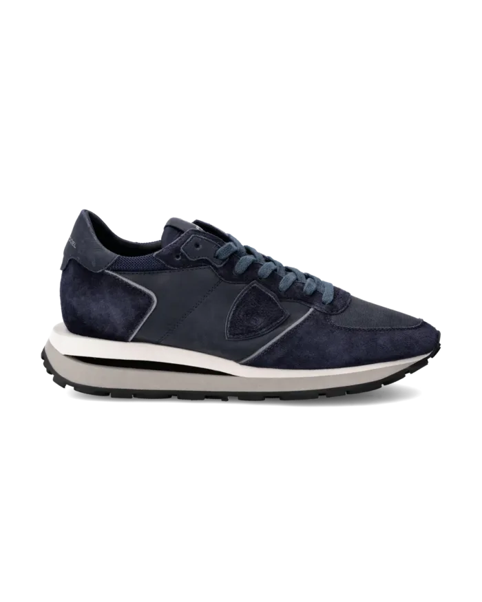 Sneakers Uomo Philippe Model Tropez Haute In Camoscio e Pelle Blu cod. TKLU XI03, foto 1 di 6