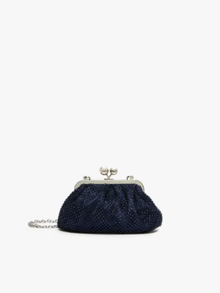 Borsa Weekend MaxMara pasticcino bag small in rete strass blu oltremarino art. EDITA