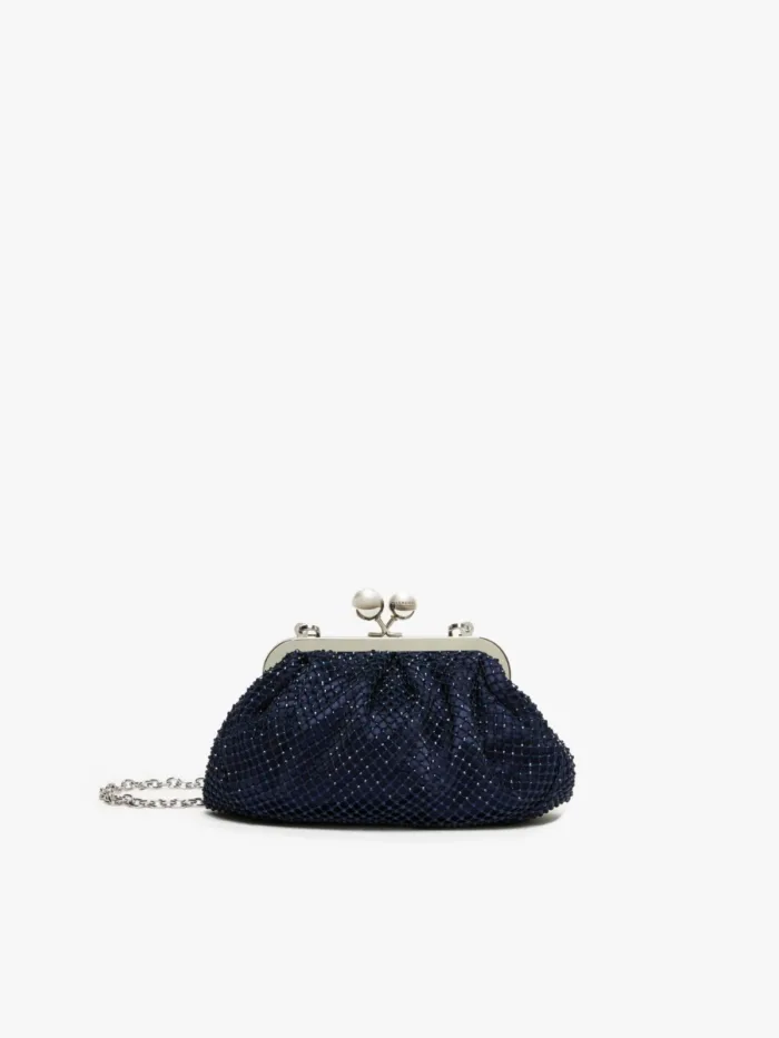 Borsa Weekend MaxMara pasticcino bag small in rete strass blu oltremarino art. EDITA, foto 1 di 4