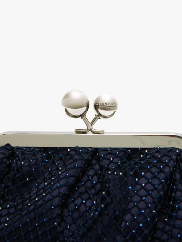 Borsa Weekend MaxMara pasticcino bag small in rete strass blu oltremarino art. EDITA, foto 3 di 4