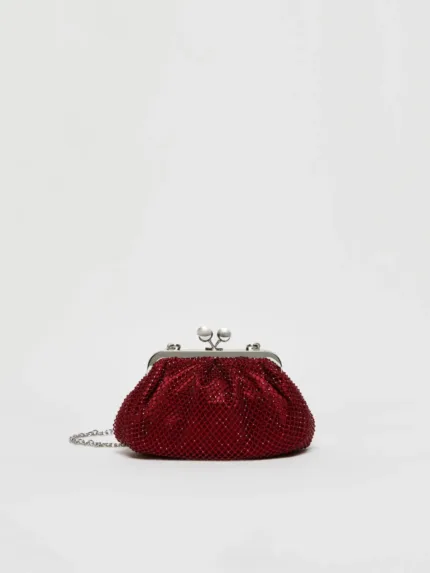 Borsa Weekend MaxMara pasticcino bag small in rete strass rubino art. EDITA