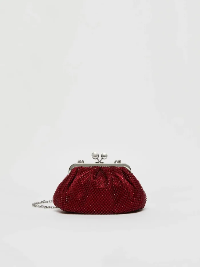 Borsa Weekend MaxMara pasticcino bag small in rete strass rubino art. EDITA, foto 1 di 5