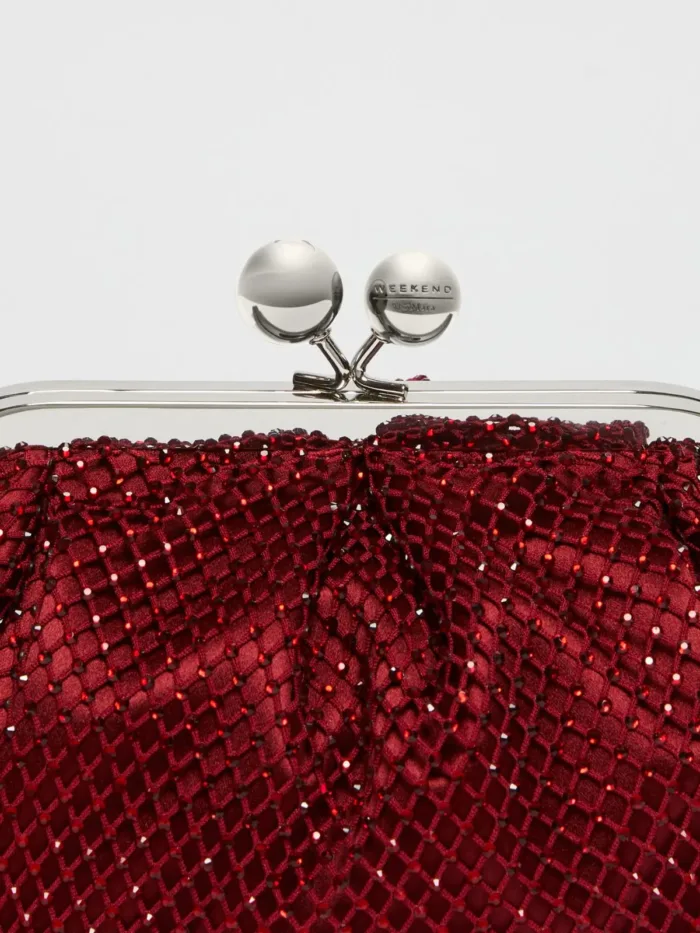 Borsa Weekend MaxMara pasticcino bag small in rete strass rubino art. EDITA, foto 5 di 5