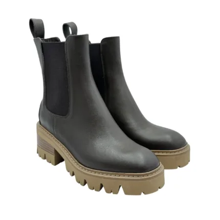 Tronchetto Lorenzo Mari in Pelle Testa di Moro Tacco Grosso H 6 cm Art Amelia 02