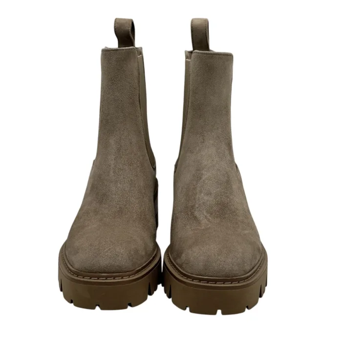 Tronchetto Lorenzo Mari in Camoscio Beige Tacco Grosso H 6 cm Art Amelia 02, foto 2 di 4