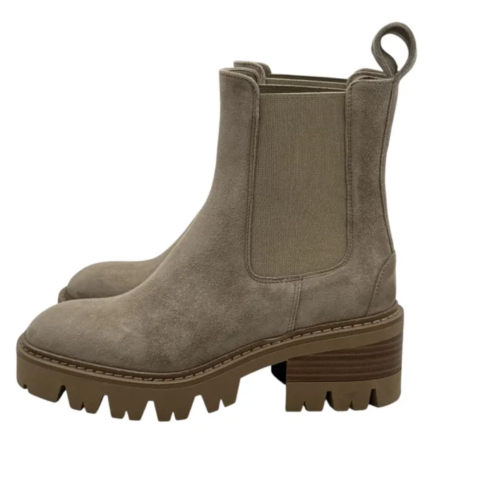 Tronchetto Lorenzo Mari in Camoscio Beige Tacco Grosso H 6 cm Art Amelia 02, foto 3 di 4