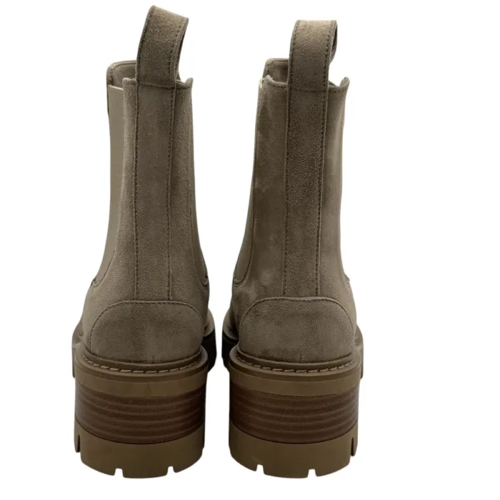 Tronchetto Lorenzo Mari in Camoscio Beige Tacco Grosso H 6 cm Art Amelia 02, foto 4 di 4