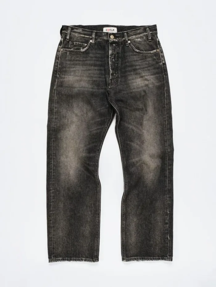 Jeans Grigio Scuro Uomo Cycle art. Full Wide Straight Leg Heavy Treated Real, foto 1 di 3