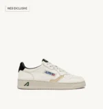 Sneaker Uomo Autry Medalist Low in Pelle Martellata Elephant Spoiler Nero/Verde art. AULM LE16