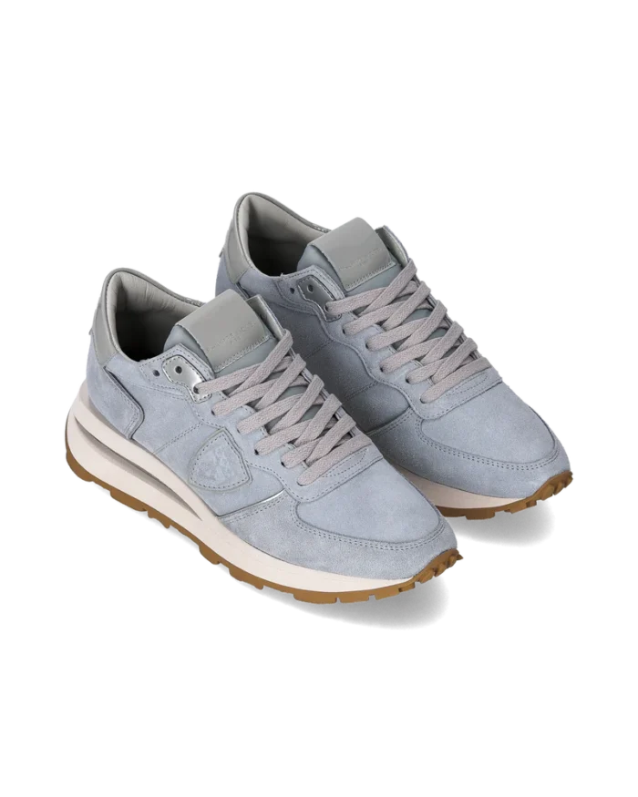 Sneakers Donna Philippe Model Tropez Haute In Camoscio Azzurro Cielo cod. TKLD DM12, foto 2 di 6
