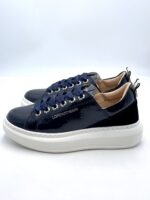 Sneakers Lorenzo Mari In Vernice Blu, Plateau  4,5 cm art. Valery - immagine 3