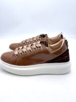 Sneakers Lorenzo Mari In Vernice Cuoio, Plateau  4,5 cm art. Liliana - immagine 3
