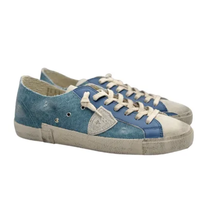 Sneakers Uomo Philippe Model Paris Prsx In Tela Azzurra e Linguetta in Camoscio cod. PRLU DL01