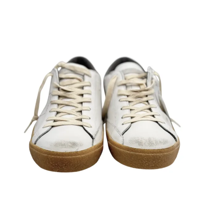 Sneakers Uomo Philippe Model Paris Prsx In Pelle Bianca con Spoiler Grigio e Suola in Caucciù Beige art. PRLU VT02, foto 3 di 5
