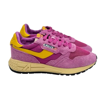 Sneaker Donna Autry Reelwind Low in Suede Purple e Dettagli Senape mod. WWLW UT04