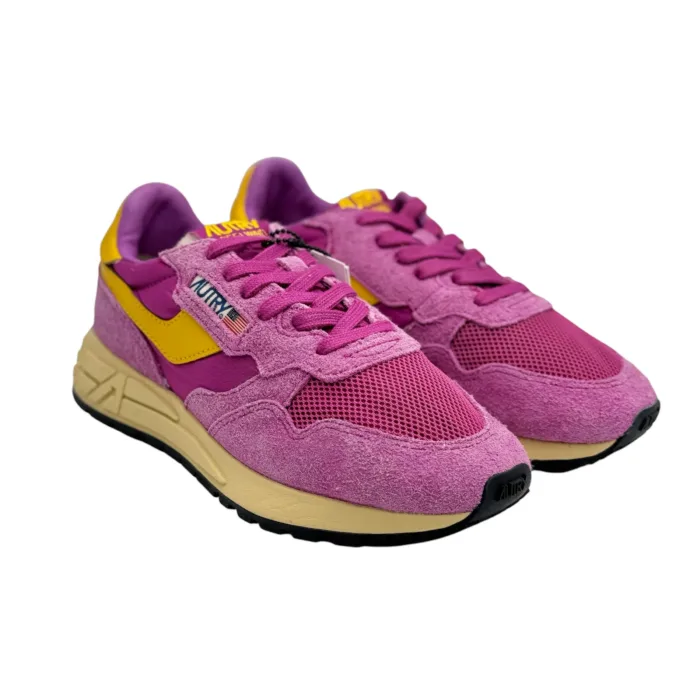 Sneaker Donna Autry Reelwind Low in Suede Purple e Dettagli Senape mod. WWLW UT04, foto 2 di 5