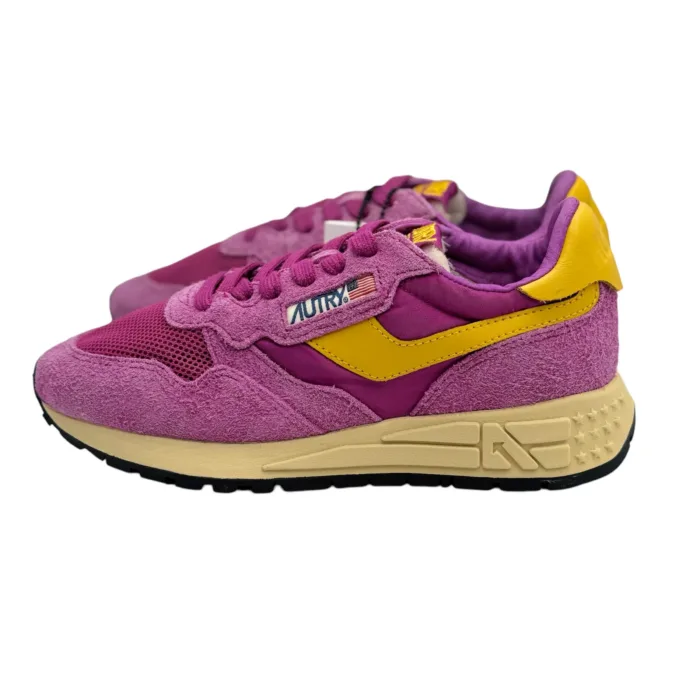 Sneaker Donna Autry Reelwind Low in Suede Purple e Dettagli Senape mod. WWLW UT04, foto 4 di 5
