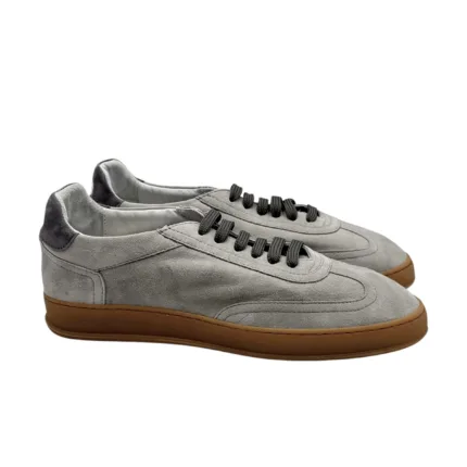Sneakers Uomo Soldini In Pelle Scamosciata Grigia art. Akira
