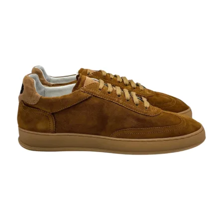 Sneakers Uomo Soldini In Pelle Scamosciata Cuoio art. Akira