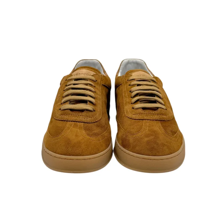 Sneakers Uomo Soldini In Pelle Scamosciata Cuoio art. Akira, foto 3 di 5