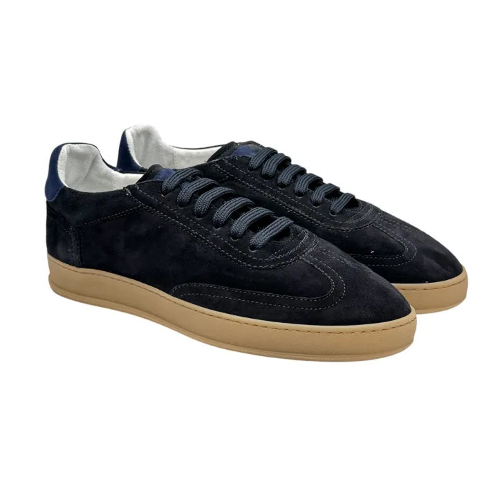 Sneakers Uomo Soldini In Pelle Scamosciata Blu art. Akira, foto 2 di 5