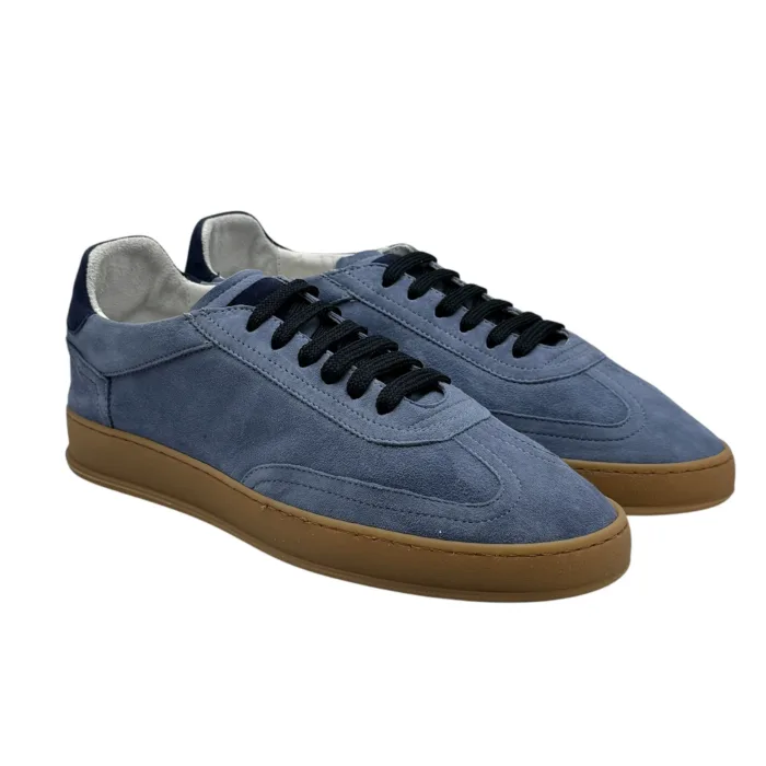 Sneakers Uomo Soldini In Pelle Scamosciata Azzurra art. Akira, foto 1 di 5