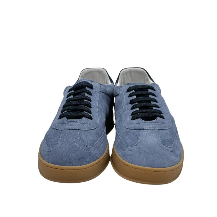 Sneakers Uomo Soldini In Pelle Scamosciata Azzurra art. Akira, foto 2 di 5