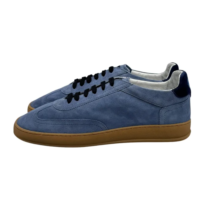 Sneakers Uomo Soldini In Pelle Scamosciata Azzurra art. Akira, foto 3 di 5