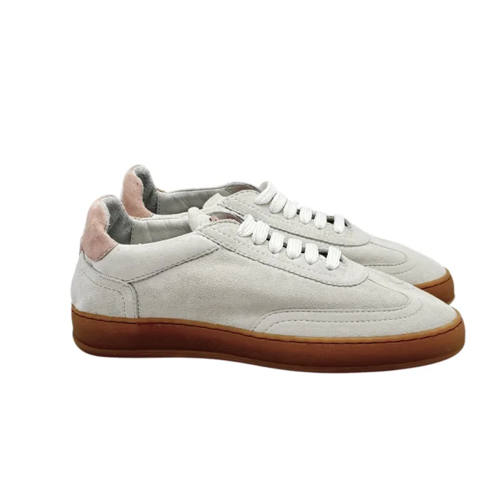 Sneakers Donna Soldini In Pelle Scamosciata Avorio art. Akira, foto 1 di 5