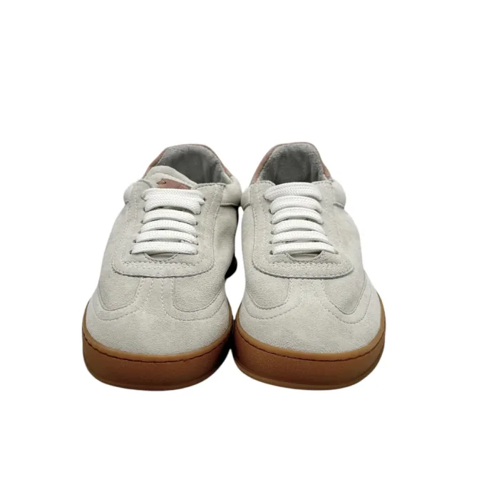 Sneakers Donna Soldini In Pelle Scamosciata Avorio art. Akira, foto 3 di 5