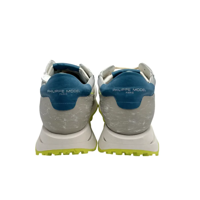 Sneakers Uomo Philippe Model Tropez Haute In Pelle Grigia e Dettagli Bianchi art. TKLU WVN1, foto 4 di 4