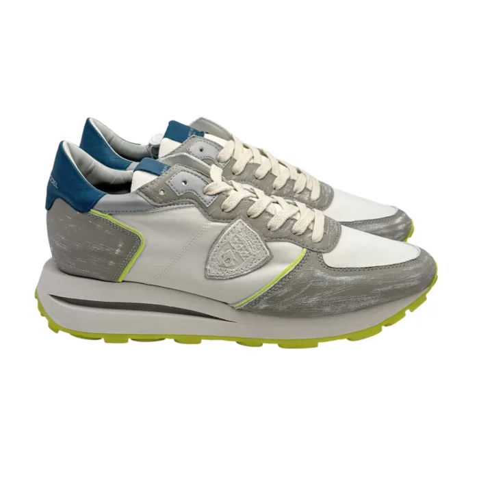 Sneakers Uomo Philippe Model Tropez Haute In Pelle Grigia e Dettagli Bianchi art. TKLU WVN1, foto 1 di 4