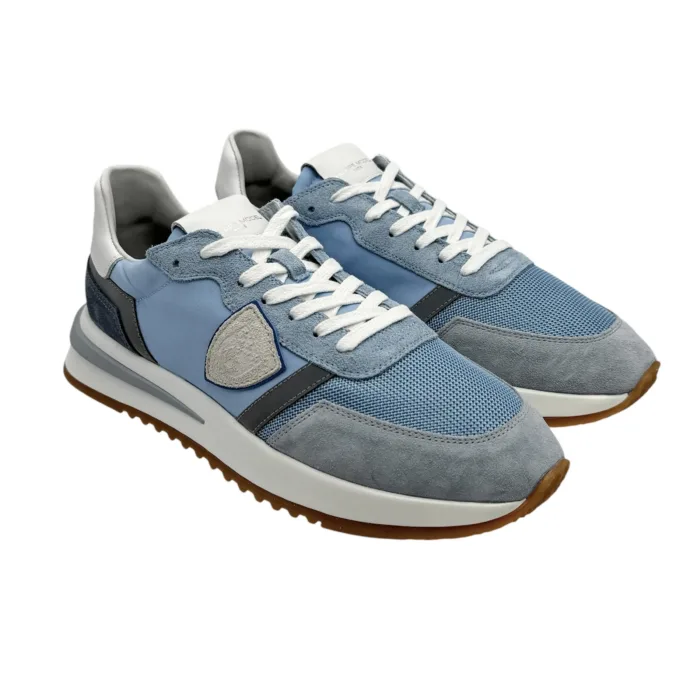 Sneakers Uomo Philippe Model Tropez 2.1 In Camoscio Azzurro cod. TYLU W058, foto 2 di 5