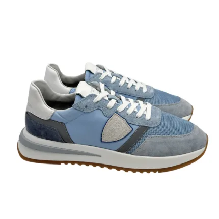 Sneakers Uomo Philippe Model Tropez 2.1 In Camoscio Azzurro cod. TYLU W058
