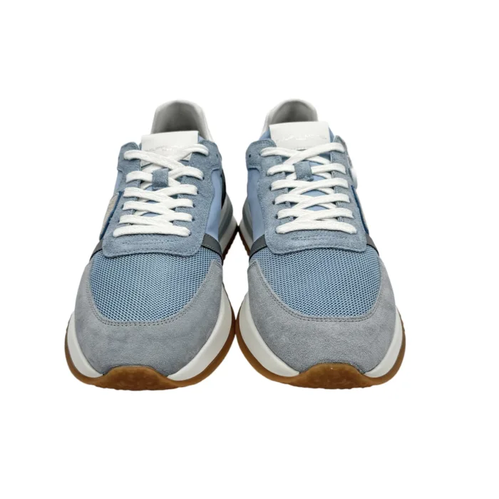 Sneakers Uomo Philippe Model Tropez 2.1 In Camoscio Azzurro cod. TYLU W058, foto 3 di 5