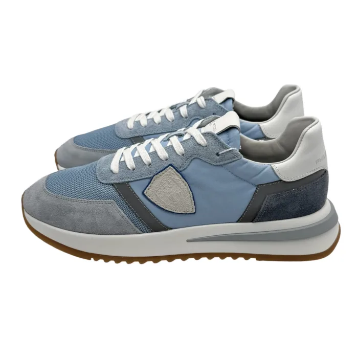 Sneakers Uomo Philippe Model Tropez 2.1 In Camoscio Azzurro cod. TYLU W058, foto 4 di 5
