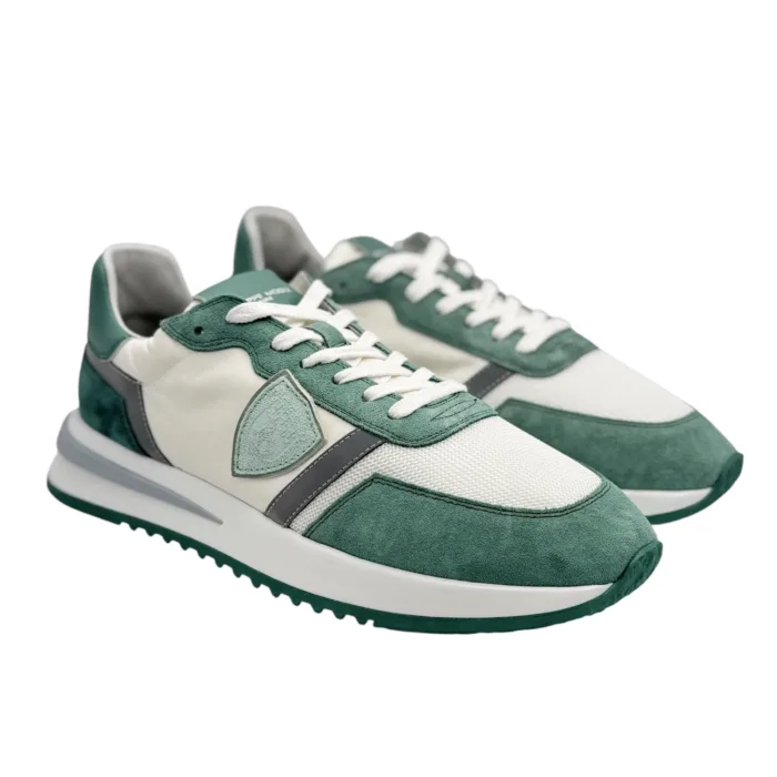 Sneakers Uomo Philippe Model Tropez 2.1 Bianca e Verde cod. TYLU W059, foto 2 di 4