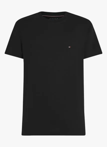 T-shirt Regular Fit  con bandierina ricamata Tommy Hilfiger Nera art. MW0MW37267 BDS
