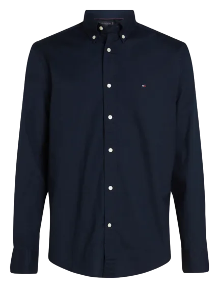 Camicia Uomo Tommy Hilfiger in Popeline Blu Regular Fit cod MW0MW39988 DW5