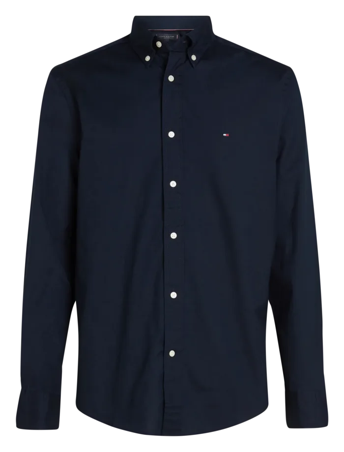 Camicia Uomo Tommy Hilfiger in Popeline Blu Regular Fit cod MW0MW39988 DW5, foto 1 di 2