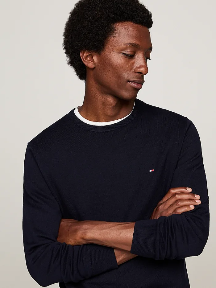 Maglione Girocollo in Cotone Tommy Hilfiger Blu art. MW0MW14748  DW5, foto 2 di 2