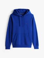 Felpa con Cappuccio In Cotone Garzato Uomo Tommy Hilfiger Blu Elettrico art. MW0MW37235 D03